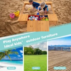 Costway Kids Wooden Sandbox W/ Bench Seats & Storage Boxes Children Outdoor Playset 11 Costway Kids Wooden Sandbox W/ Bench Seats & Storage Boxes Children Outdoor Playset -Costway Store GUEST f03adcd1 dff9 4633 bff4 80d012b3926f