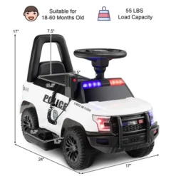 Costway 2-in-1 6V Kids Ride On Police Car Toddler Push Car W/ Megaphone & Siren WhiteBlack 13 Costway 2-in-1 6V Kids Ride On Police Car Toddler Push Car W/ Megaphone & Siren WhiteBlack -Costway Store GUEST f05faa70 5dae 4f93 8929 55b81843fa3c