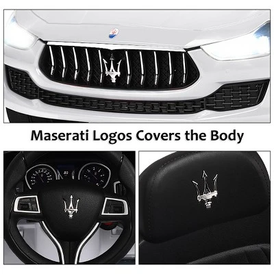 Costway 12V Maserati Licensed Kids Ride On Car W/ RC Remote Control Led Lights MP3 BluePinkWhite 6 Costway 12V Maserati Licensed Kids Ride On Car W/ RC Remote Control Led Lights MP3 BluePinkWhite - Image 6