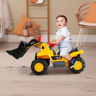 Costway Kids Toddler Ride On Excavator Digger Truck Scooter W/ Sound & Seat Storage Toy 3 Costway Kids Toddler Ride On Excavator Digger Truck Scooter W/ Sound & Seat Storage Toy - Image 3