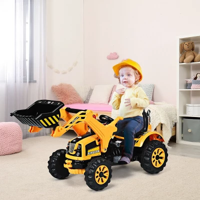 Costway 12V Battery Powered Kids Ride On Excavator Truck W/ Front Loader Digger Yellow 3 Costway 12V Battery Powered Kids Ride On Excavator Truck W/ Front Loader Digger Yellow - Image 3