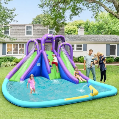 Costway Inflatable Water Park Octopus Bounce House Dual Slide Climbing Wall W/ Blower 1 Costway Inflatable Water Park Octopus Bounce House Dual Slide Climbing Wall W/ Blower