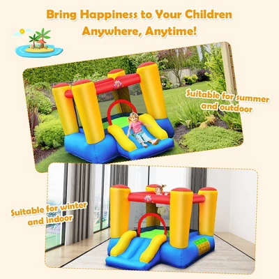 Costway Inflatable Bouncer Kids Slide Bounce House For Indoor Outdoor With 550W Blower 4 Costway Inflatable Bouncer Kids Slide Bounce House For Indoor Outdoor With 550W Blower - Image 4