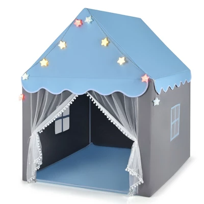 Costway Kids Playhouse Tent Large Castle Fairy Tent Gift W/Star Lights Mat 9 Costway Kids Playhouse Tent Large Castle Fairy Tent Gift W/Star Lights Mat - Image 9