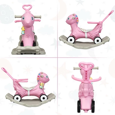 Costway Baby Rocking Horse 4 In 1 Kids Ride On Toy Push Car W/ Music 4 Costway Baby Rocking Horse 4 In 1 Kids Ride On Toy Push Car W/ Music - Image 4