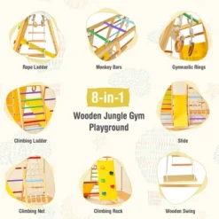 Costway 8-in-1 Jungle Gym Playset, Wooden Climber Play Set With Monkey Bars Colorful/Natural 14 Costway 8-in-1 Jungle Gym Playset, Wooden Climber Play Set With Monkey Bars Colorful/Natural -Costway Store GUEST f4db400d cbca 4408 a876 125e49677867