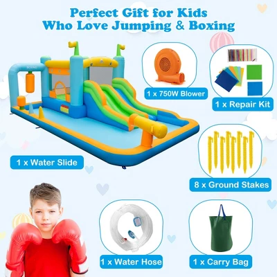 Costway Inflatable Water Slide Giant Kids Bounce House Park Splash Pool With 750W Blower 7 Costway Inflatable Water Slide Giant Kids Bounce House Park Splash Pool With 750W Blower - Image 7