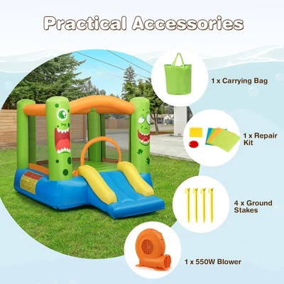 Costway Inflatable Bounce House Jumper Castle Kids Playhouse With 550W Blower 8 Costway Inflatable Bounce House Jumper Castle Kids Playhouse With 550W Blower - Image 8