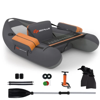 Costway Inflatable Fishing Float Tube W/Pump & Storage Pockets & Fish Ruler GrayBeigeGreen 12 Costway Inflatable Fishing Float Tube W/Pump & Storage Pockets & Fish Ruler GrayBeigeGreen - Image 12