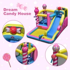 Costway Inflatable Bounce House Sweet Candy Bouncy Castle W/ Water Slide& 480W Blower 13 Costway Inflatable Bounce House Sweet Candy Bouncy Castle W/ Water Slide& 480W Blower -Costway Store GUEST f7b2fd76 624b 4913 aafa ff17562cc559