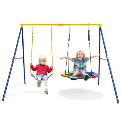 Costway 2-Pack Swing Set Swing Seat Replacement & Saucer Tree Swing For Indoor & Outdoor 9 Costway 2-Pack Swing Set Swing Seat Replacement & Saucer Tree Swing For Indoor & Outdoor - Image 9