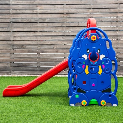 Costway 3 In 1 Junior Children Climber Slide Swing Seat Basketball Hoop Playset Backyard 8 Costway 3 In 1 Junior Children Climber Slide Swing Seat Basketball Hoop Playset Backyard - Image 8