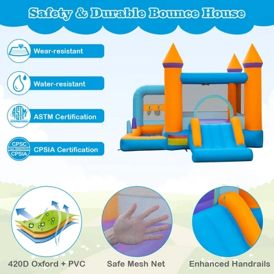 Costway 5-in-1 Inflatable Bounce Castle Kids Jumping Bouncer With Ocean Balls & 735W Blower 5 Costway 5-in-1 Inflatable Bounce Castle Kids Jumping Bouncer With Ocean Balls & 735W Blower - Image 5