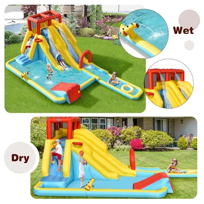 Costway 7 In 1 Inflatable Dual Slide Water Park Climbing Bouncer 6 Costway 7 In 1 Inflatable Dual Slide Water Park Climbing Bouncer - Image 6