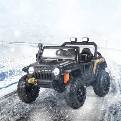 Costway 12V 10AH Parent-Child Ride On Truck Car Remote Trunk W/ LED Light & Music RedBlackPink 1 Costway 12V 10AH Parent-Child Ride On Truck Car Remote Trunk W/ LED Light & Music RedBlackPink