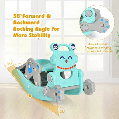 Babyjoy 4-in-1 Rocking Horse & Slide Set Toddler Slide Toy W/ Basketball Hoop 8 Babyjoy 4-in-1 Rocking Horse & Slide Set Toddler Slide Toy W/ Basketball Hoop - Image 8