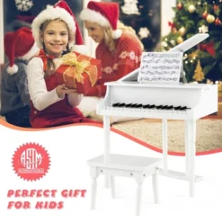 Costway 30 Key Classical Kids Piano Wooden Musical Instrument Toy W/ Stand & Stool White 13 Costway 30 Key Classical Kids Piano Wooden Musical Instrument Toy W/ Stand & Stool White -Costway Store GUEST fd7239b5 978d 404d a512 ea29923543e3