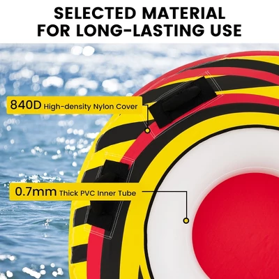 Costway Inflatable Towable Tubes For Boating Water Sport Towables For Boat To Pull 6 Costway Inflatable Towable Tubes For Boating Water Sport Towables For Boat To Pull - Image 6