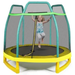 Costway 7 FT Kids Trampoline W/Safety Enclosure Net Spring Pad Indoor Outdoor Heavy Duty YellowBlue 23 Costway 7 FT Kids Trampoline W/Safety Enclosure Net Spring Pad Indoor Outdoor Heavy Duty YellowBlue -Costway Store GUEST ff497cdc c773 4b1c 8df3 7ca3696856d1